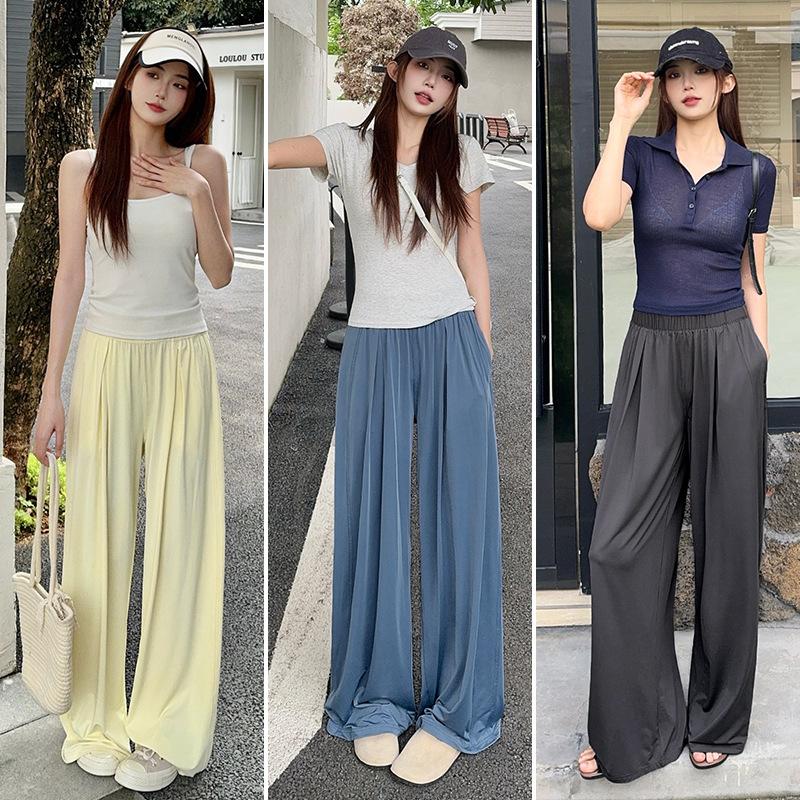 Gray Ice Silk Wide-leg Pants for Women In Summer New Sun Protection Thin High Waist Slim and Narrow Version Yamamoto Straight Pants S
Gray Ice Silk Wide-leg Pants for Women In Summer New Sun Protection Thin High Waist Slim and Narrow Version Yamamoto Straight Pants S