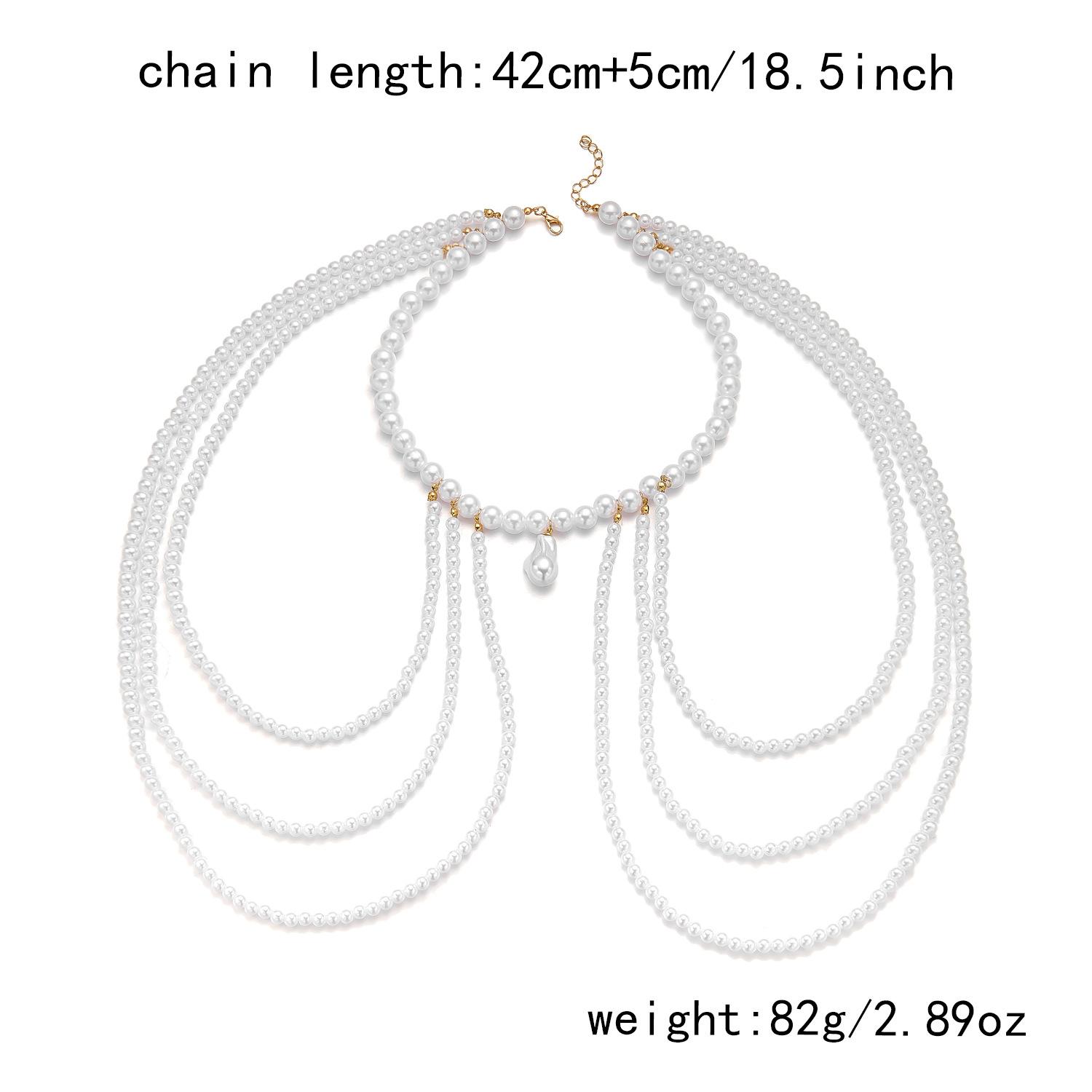 New beach vacation style pearl beaded tassel necklace body chain for women, unique and exquisite shoulder chain 1
New beach vacation style pearl beaded tassel necklace body chain for women, unique and exquisite shoulder chain 1