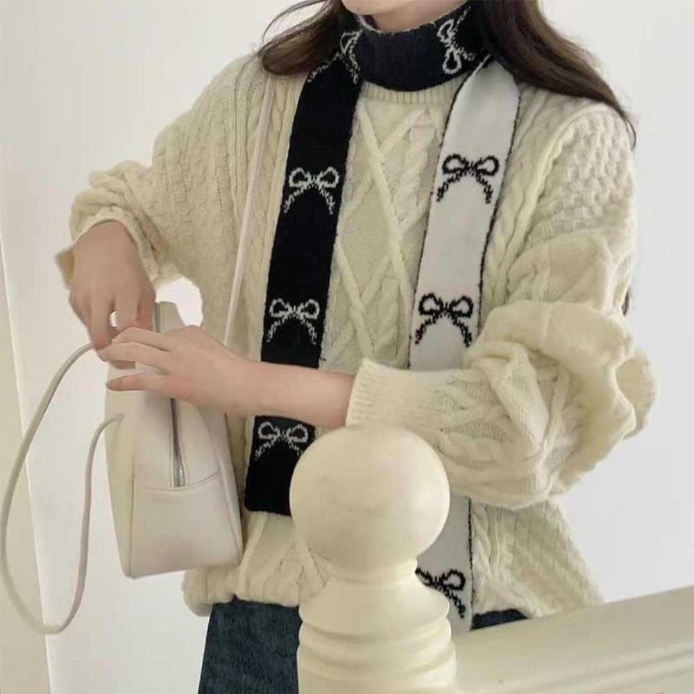 Long Double-sided Scarf Warmer Narrow Neck Cover Retro Bow Knitted Scarf Autumn серый/чёрный
Long Double-sided Scarf Warmer Narrow Neck Cover Retro Bow Knitted Scarf Autumn серый/чёрный