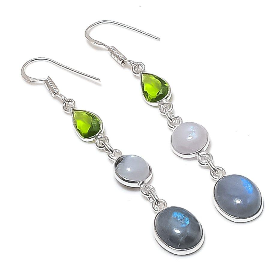 Natural Moonstone, Peridot Gemstone 925 Sterling Silver Earring 2.56 b0d71
Natural Moonstone, Peridot Gemstone 925 Sterling Silver Earring 2.56 b0d71