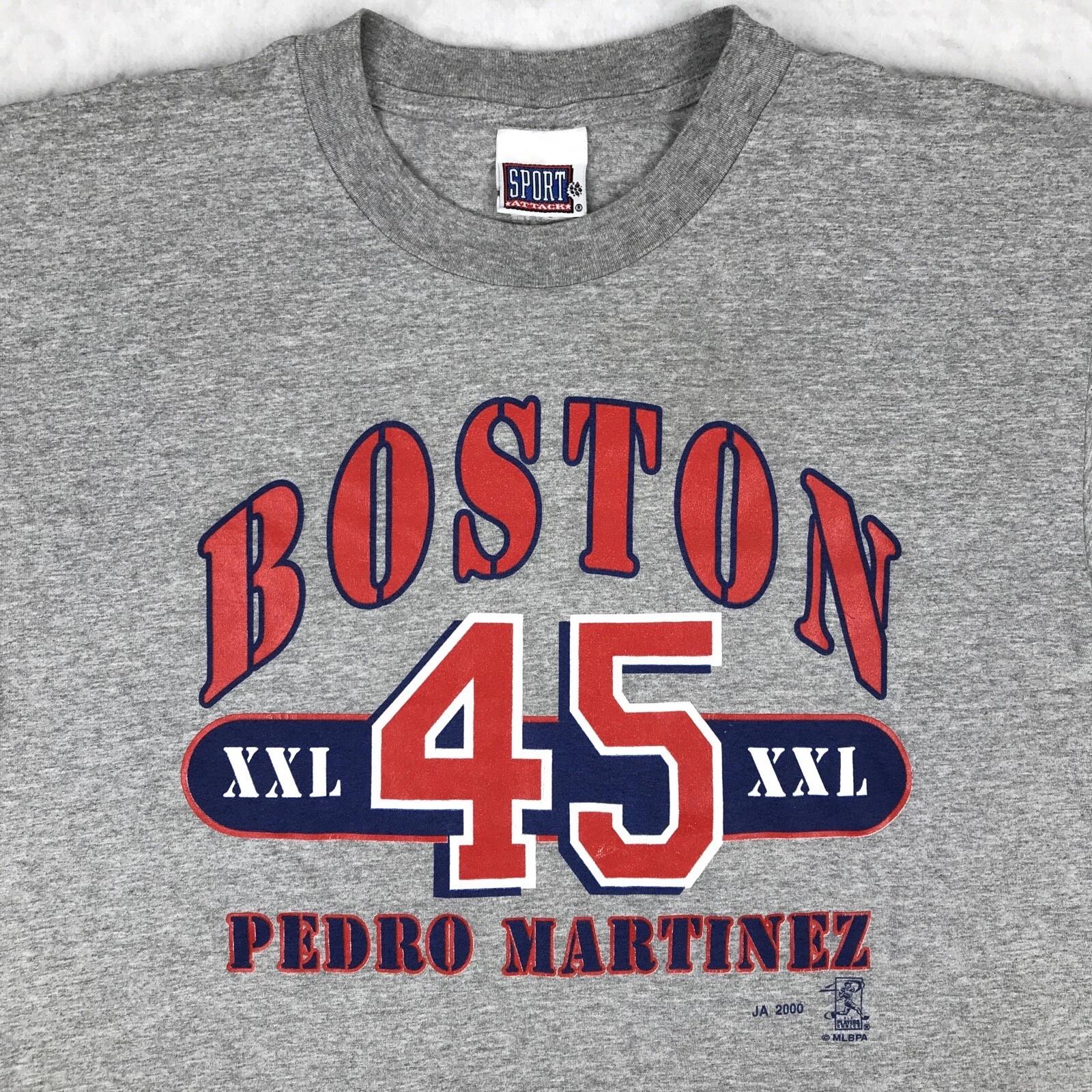 vintage BOSTON RED SOX PEDRO MARTINEZ 2-SIDED T-Shirt LARGE mlb baseball #45 M
vintage BOSTON RED SOX PEDRO MARTINEZ 2-SIDED T-Shirt LARGE mlb baseball #45 M