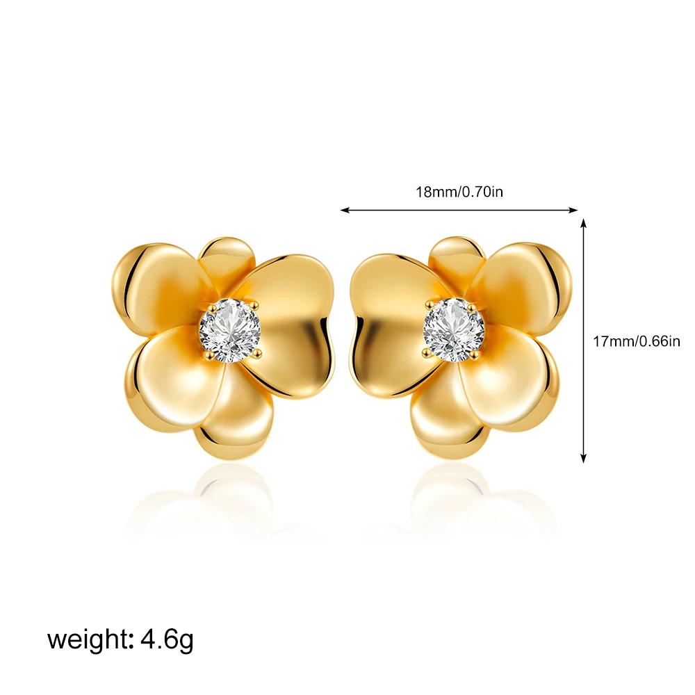 18K Gold Plated Waterproof Lily Flower Rhinestone Stud Earrings Smooth Stainless Steel Petal Shape Vintage Aesthetics Zircon
18K Gold Plated Waterproof Lily Flower Rhinestone Stud Earrings Smooth Stainless Steel Petal Shape Vintage Aesthetics Zircon