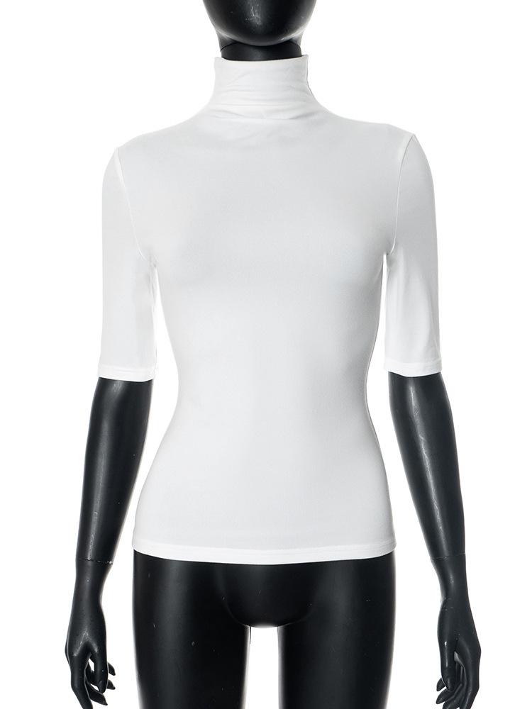 European & American Women s Solid Color High Neck Slim Fit T-Shirt, Short Sleeve, Spring/Summer M
European & American Women s Solid Color High Neck Slim Fit T-Shirt, Short Sleeve, Spring/Summer M
