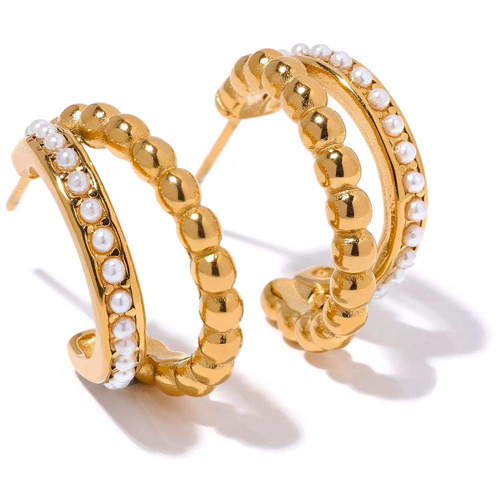 Yhpup Vintage Imitation Pearls 18K Gold Plated Stainless Steel Geometric Charm Earrings for Women Fashion Waterproof Jewelry
Yhpup Vintage Imitation Pearls 18K Gold Plated Stainless Steel Geometric Charm Earrings for Women Fashion Waterproof Jewelry