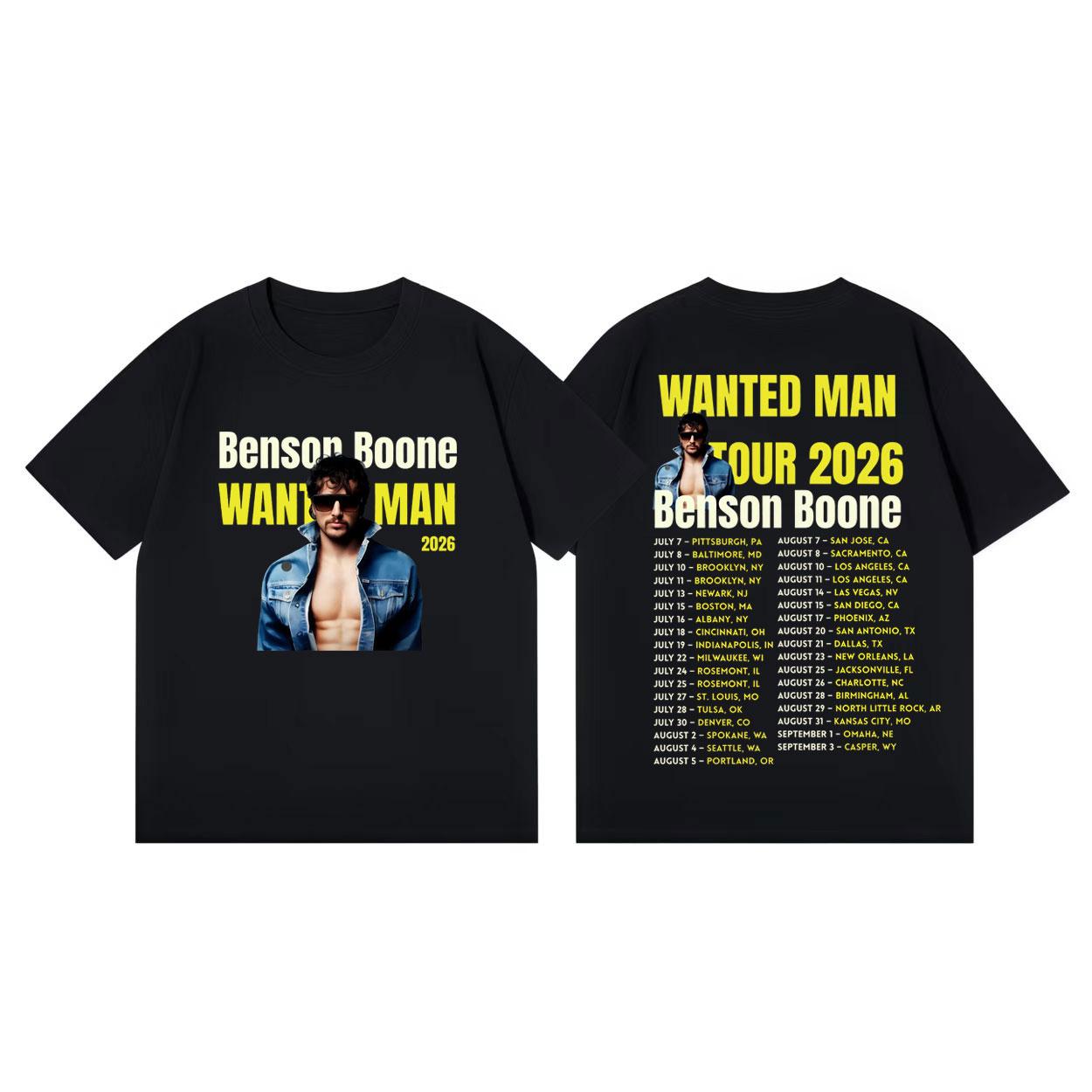 Benson Boone Wanted Unisex Tour Graphic T Shirts Unisex Women Clothing Rock Fashion Tshirts Summer Casual Loose Cotton Tshirt 2XL
Benson Boone Wanted Unisex Tour Graphic T Shirts Unisex Women Clothing Rock Fashion Tshirts Summer Casual Loose Cotton Tshirt 2XL