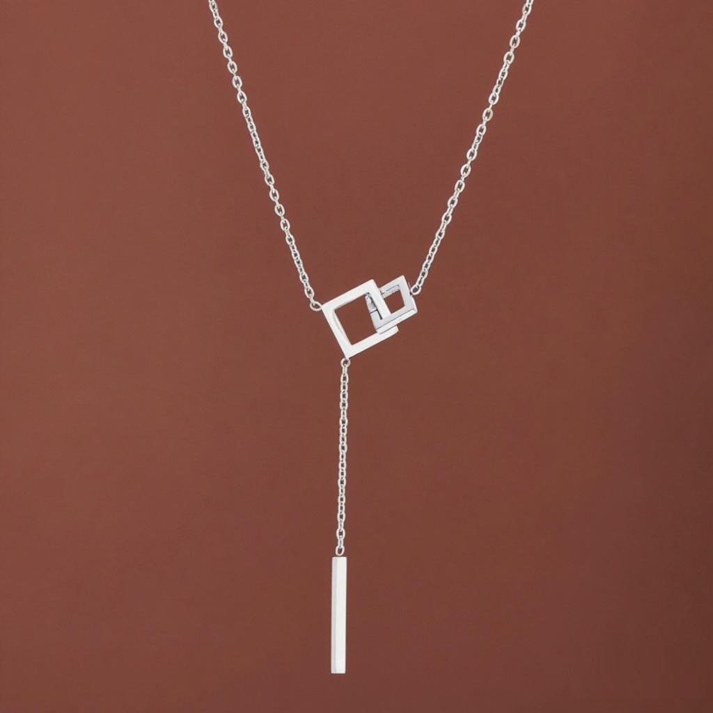 Geometric Square Tassel Pendant Necklace for Women Stainless Steel Gold Color Fashion Kpop Choker Chain MInimalist Zircon Gifts 40-45 cm
Geometric Square Tassel Pendant Necklace for Women Stainless Steel Gold Color Fashion Kpop Choker Chain MInimalist Zircon Gifts 40-45 cm