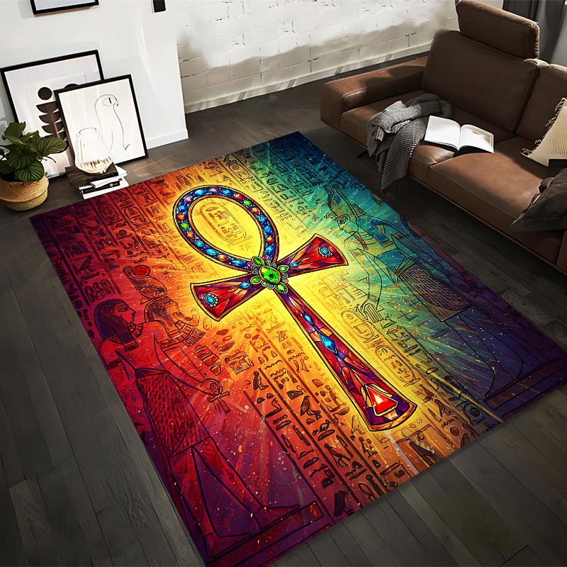 Egyptian Ankh Symbol Carpet with Hieroglyphic Pattern and Bold Colors Suitable for use as an anti-slip for living room bedroom sofas 40x60cm( 15x23in )
Egyptian Ankh Symbol Carpet with Hieroglyphic Pattern and Bold Colors Suitable for use as an anti-slip for living room bedroom sofas 40x60cm( 15x23in )