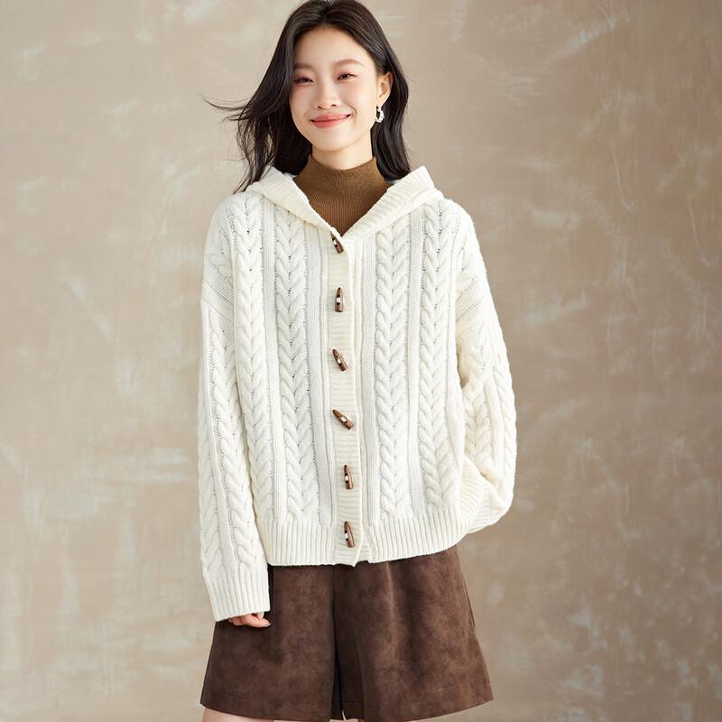 Женский утолщенный кардиган с капюшоном на тумблерах из чистой шерсти One Size
Женский утолщенный кардиган с капюшоном на тумблерах из чистой шерсти One Size