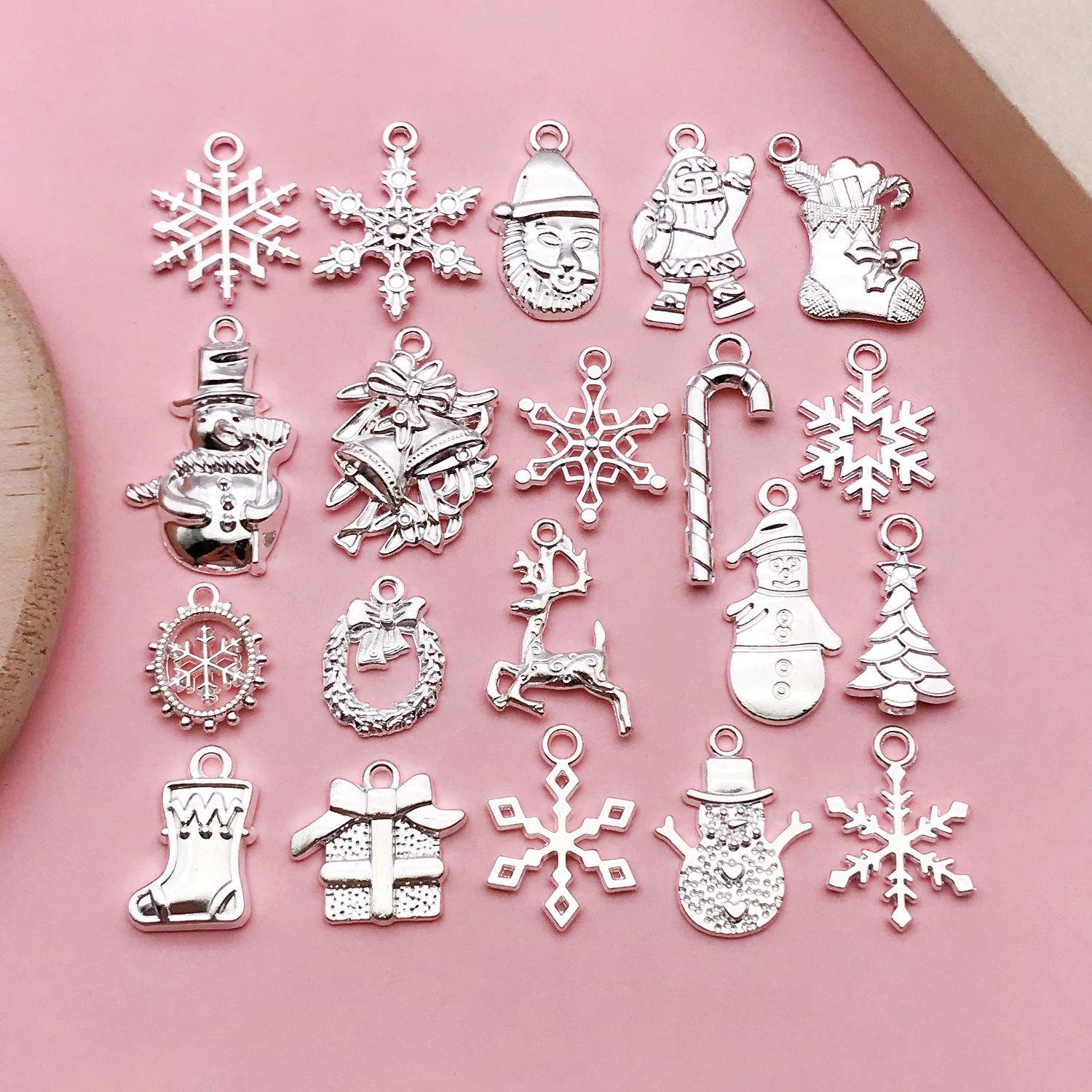 20 Silver Christmas Pendant Charms: Snowman, Tree, Santa, Snowflake for DIY Bracelet Jewelry
20 Silver Christmas Pendant Charms: Snowman, Tree, Santa, Snowflake for DIY Bracelet Jewelry