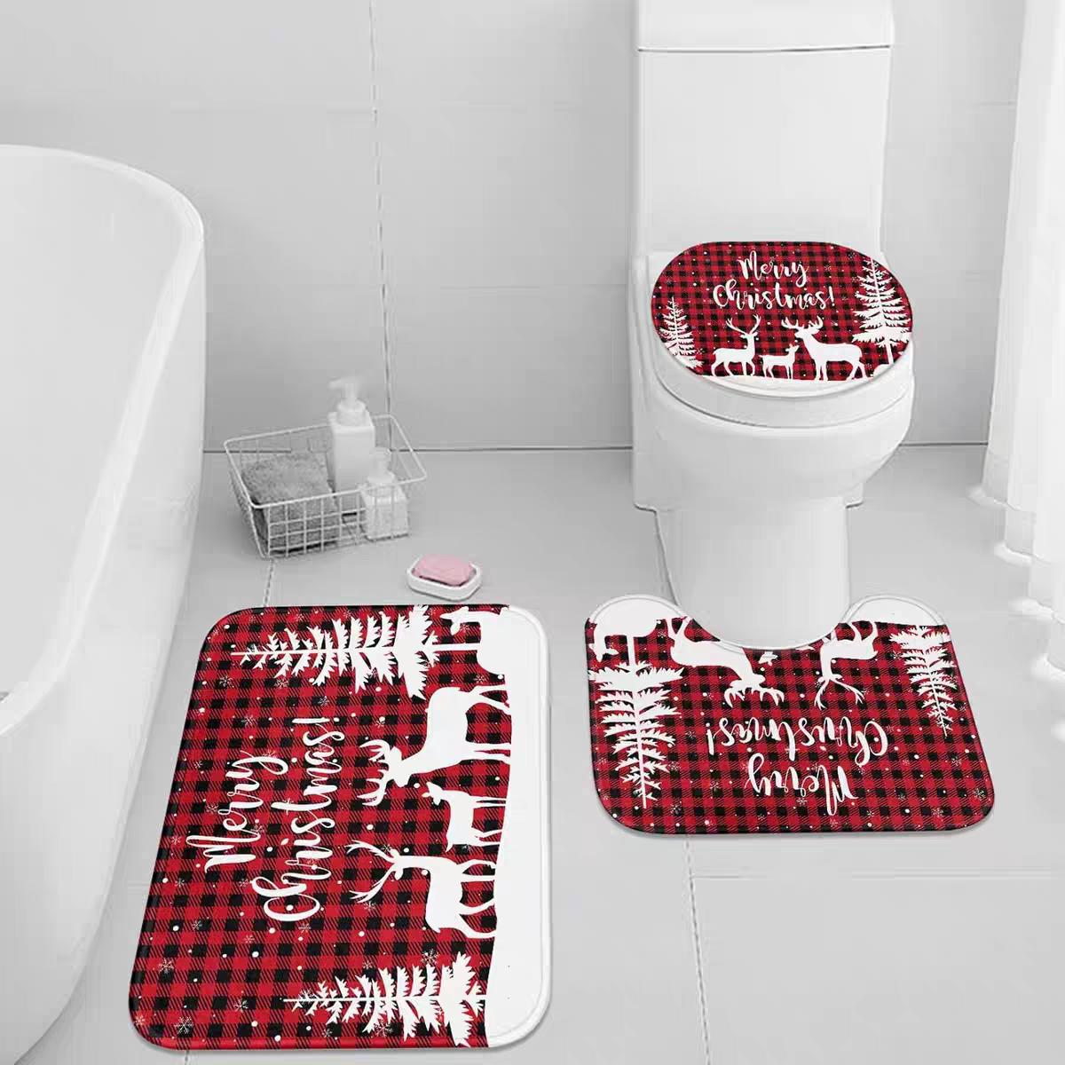 3pcs Christmas Bathroom Toilet Floor Mat, Water-Absorbing, Anti-Slip and Dirt-Resistant Floor Mat, Home Decoration 45 x75cm
3pcs Christmas Bathroom Toilet Floor Mat, Water-Absorbing, Anti-Slip and Dirt-Resistant Floor Mat, Home Decoration 45 x75cm