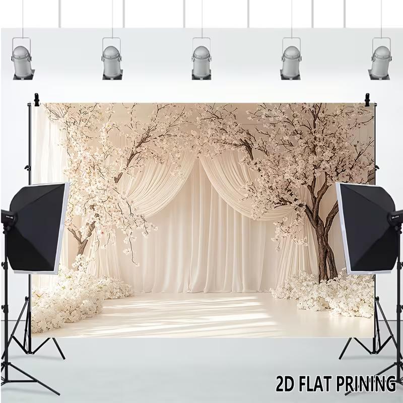 2D Cherry Blossom Wedding Tapestry, White Curtain & Flower Tree Backdrop 47.2x31.5inch/120*80cm
2D Cherry Blossom Wedding Tapestry, White Curtain & Flower Tree Backdrop 47.2x31.5inch/120*80cm