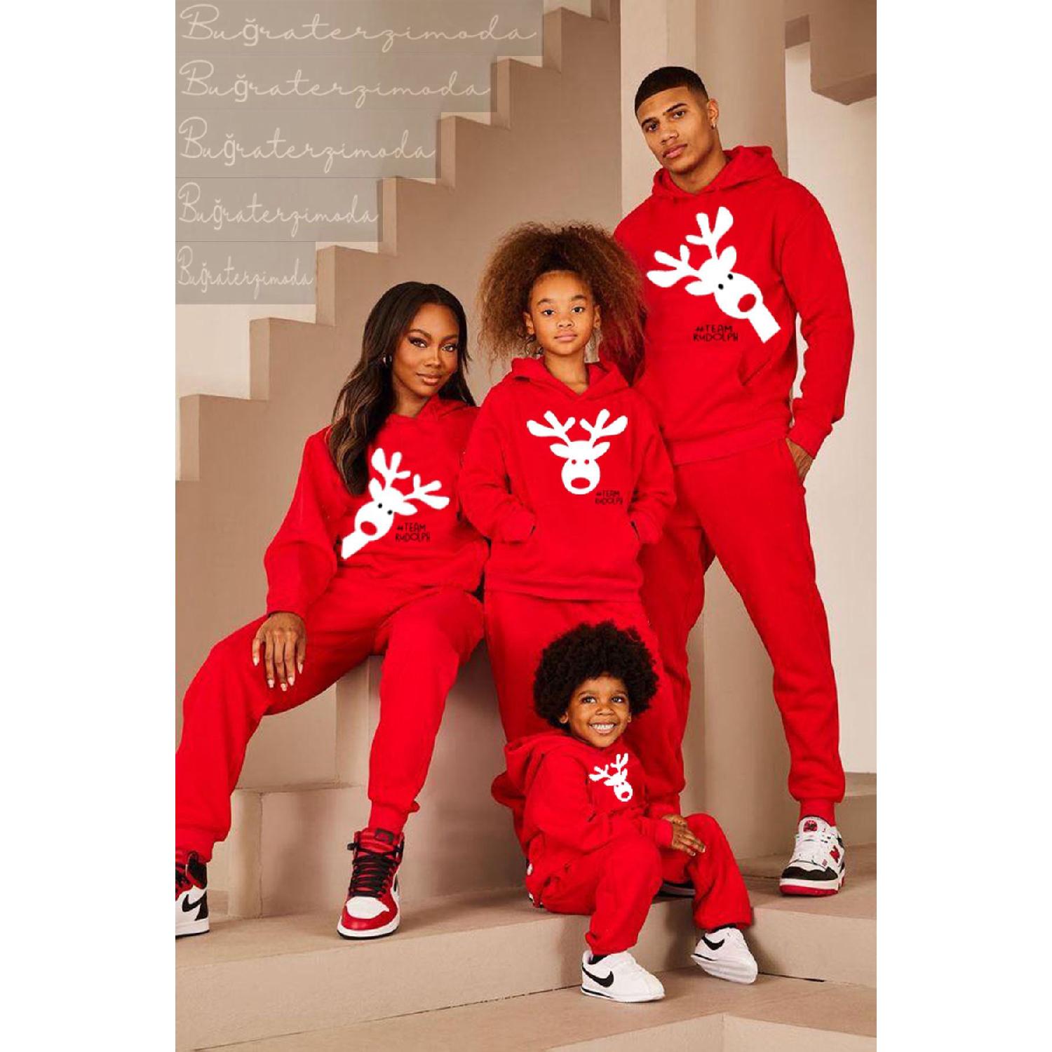 Christmas New Year Family Combination Deer Printed Hooded Red Sweatshirt With Kangaroo Pocket (price Is For One Single) 3-5 Yaş
Christmas New Year Family Combination Deer Printed Hooded Red Sweatshirt With Kangaroo Pocket (price Is For One Single) 3-5 Yaş