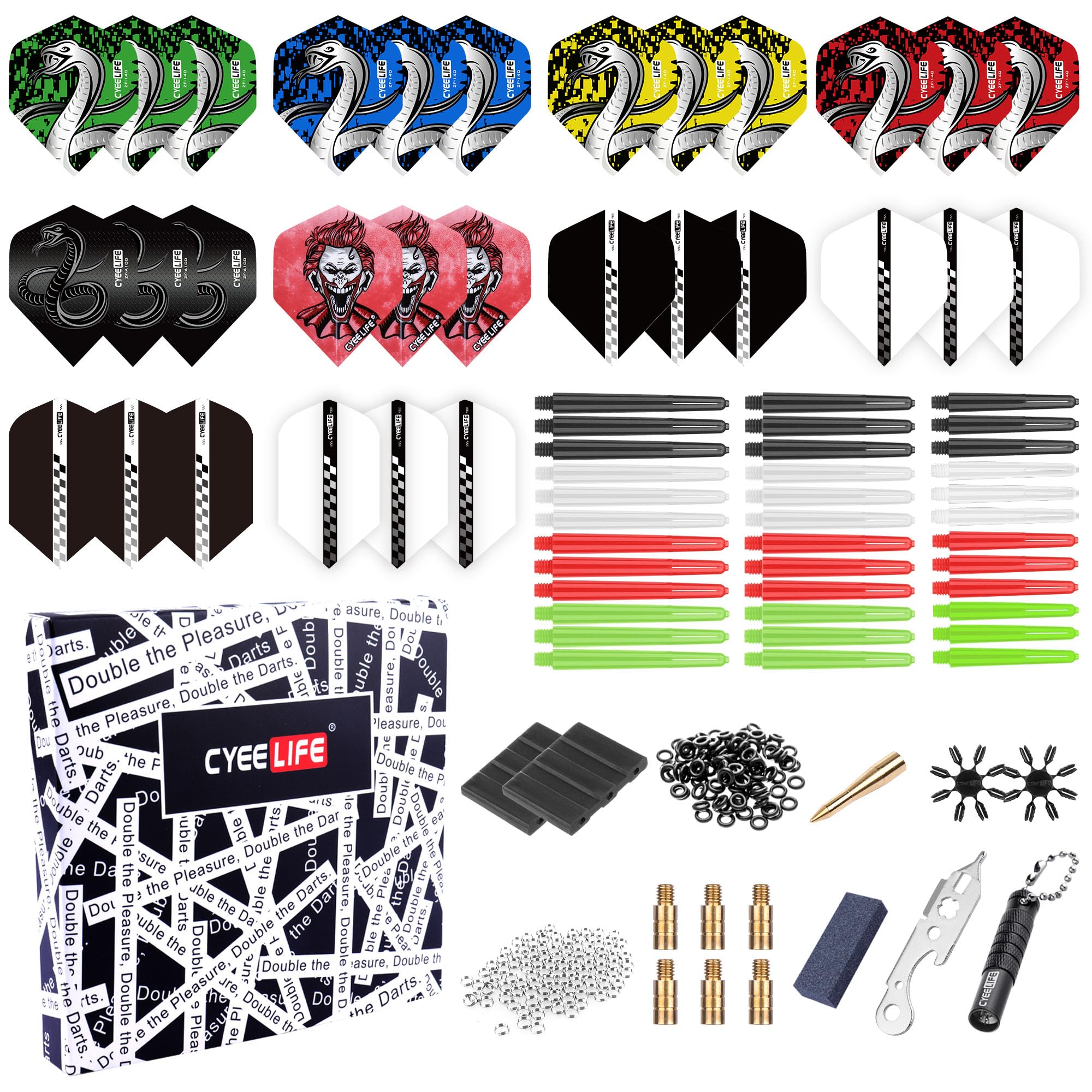 CyeeLife 180 Darts Custom включает в себя набор резиновых принадлежностей для стрел, стрелу, стержень, уплотнительное кольцо, протектор,
CyeeLife 180 Darts Custom включает в себя набор резиновых принадлежностей для стрел, стрелу, стержень, уплотнительное кольцо, протектор,