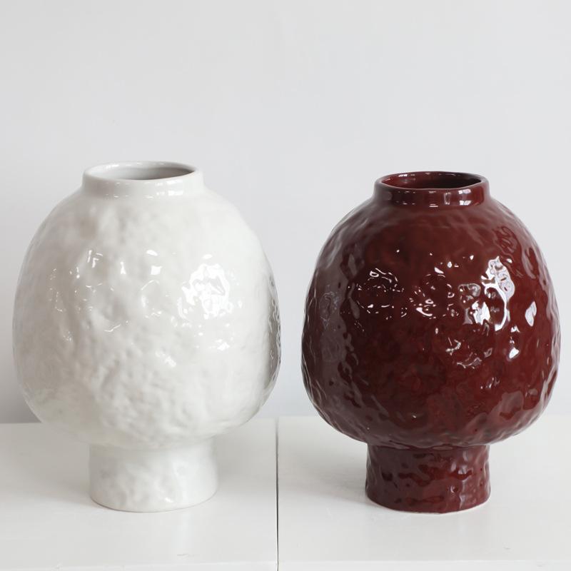 Ceramic Vase Hand-made Rough Pottery Red Flower Vase Floral Arrangement Accessories Flower Pot Terrarium Home Decoration
Ceramic Vase Hand-made Rough Pottery Red Flower Vase Floral Arrangement Accessories Flower Pot Terrarium Home Decoration