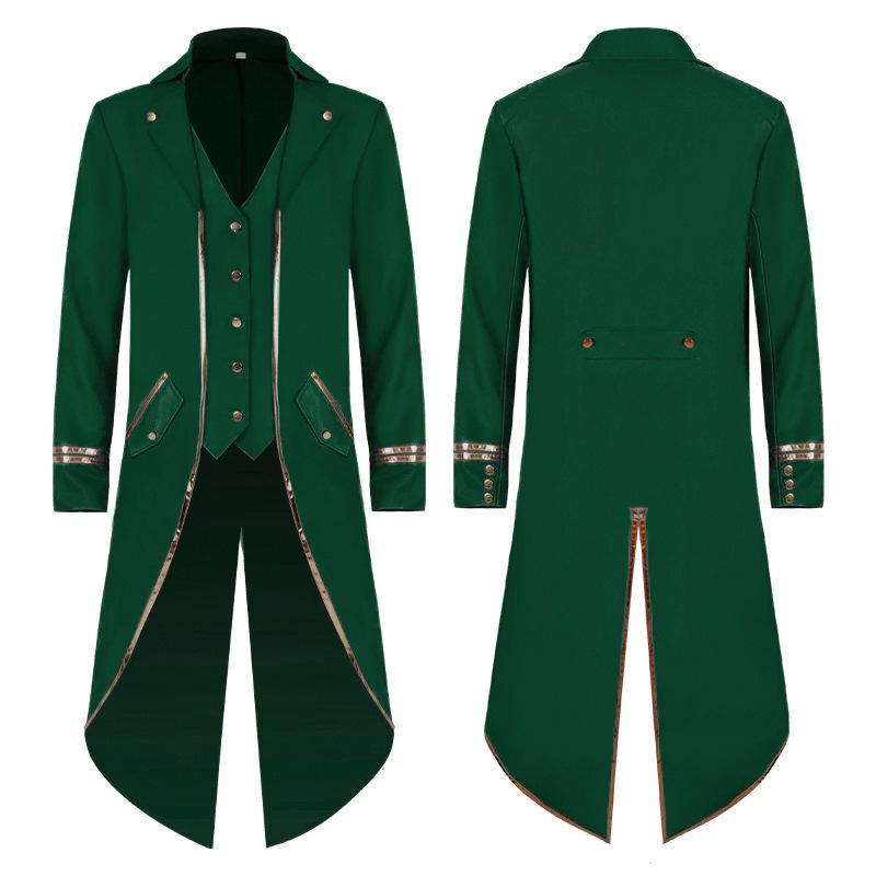 Men s Medieval Halloween Gold Trim Swallowtail Coat for Stage Performance L
Men s Medieval Halloween Gold Trim Swallowtail Coat for Stage Performance L