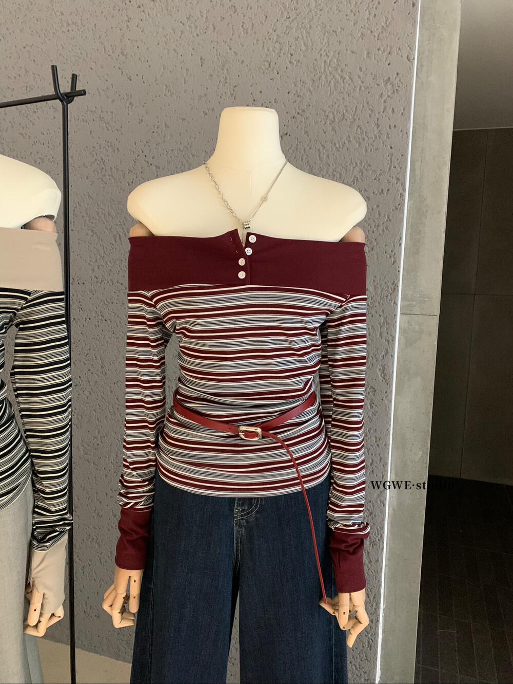 Women s Striped One-Shoulder Long-Sleeve Top - 2025 Autumn/Winter Slim-Fit Color Block Patchwork Large
Women s Striped One-Shoulder Long-Sleeve Top - 2025 Autumn/Winter Slim-Fit Color Block Patchwork Large