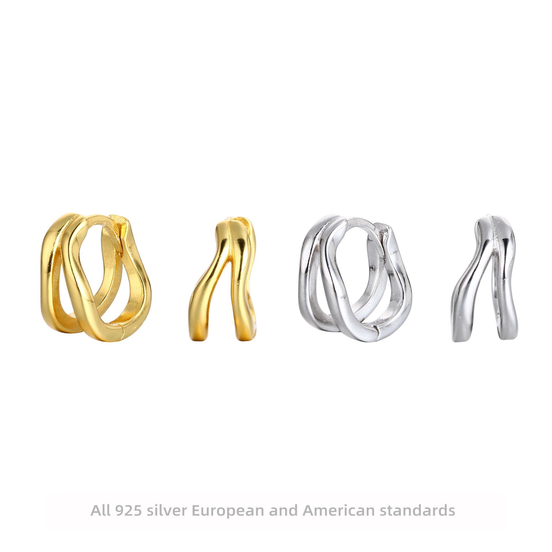 European and American S925 Sterling Silver Double Circle Ear Cuffs - Simple, Fresh, Creative Design. Sterling Silver
European and American S925 Sterling Silver Double Circle Ear Cuffs - Simple, Fresh, Creative Design. Sterling Silver