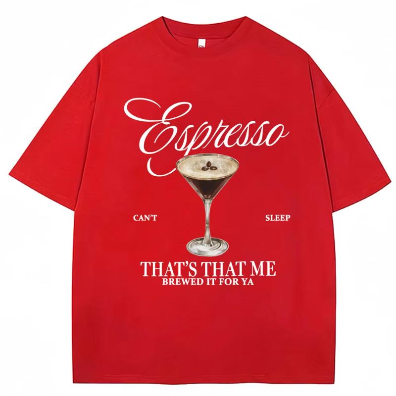 Fashion Sabrina Carpenter Espresso Martini Print T Shirt Aesthetic Unisex Women Tshirts Loose Casual Soft Cotton Tops Streetwear S
Fashion Sabrina Carpenter Espresso Martini Print T Shirt Aesthetic Unisex Women Tshirts Loose Casual Soft Cotton Tops Streetwear S
