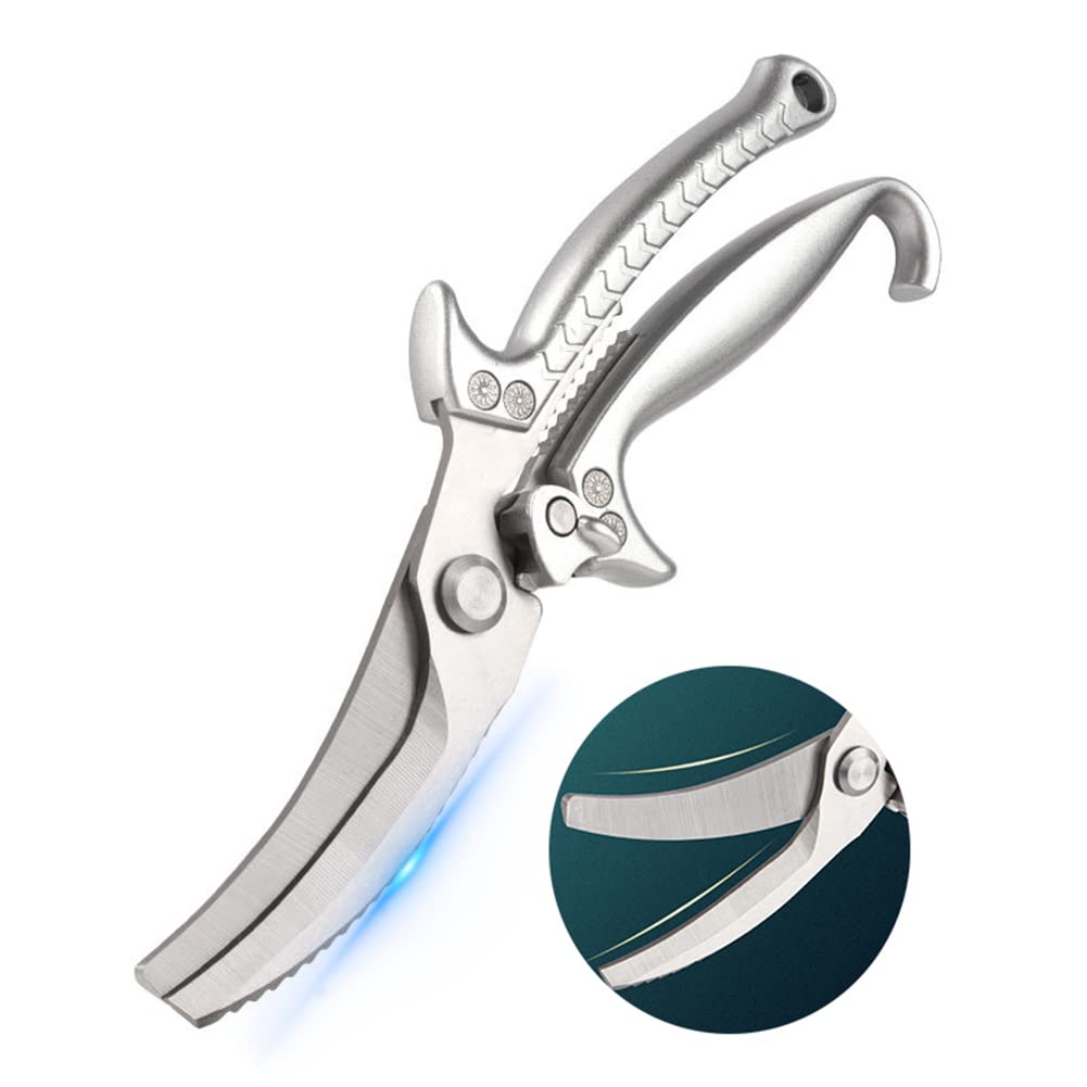 Сверхпрочные кухонные ножницы шеф-повара из нержавеющей стали с пружинным механизмом для костей, пружинные ножницы с цельнометаллической ручкой, для курицы, птицы, рыбы, продуктов, мяса,
Сверхпрочные кухонные ножницы шеф-повара из нержавеющей стали с пружинным механизмом для костей, пружинные ножницы с цельнометаллической ручкой, для курицы, птицы, рыбы, продуктов, мяса,