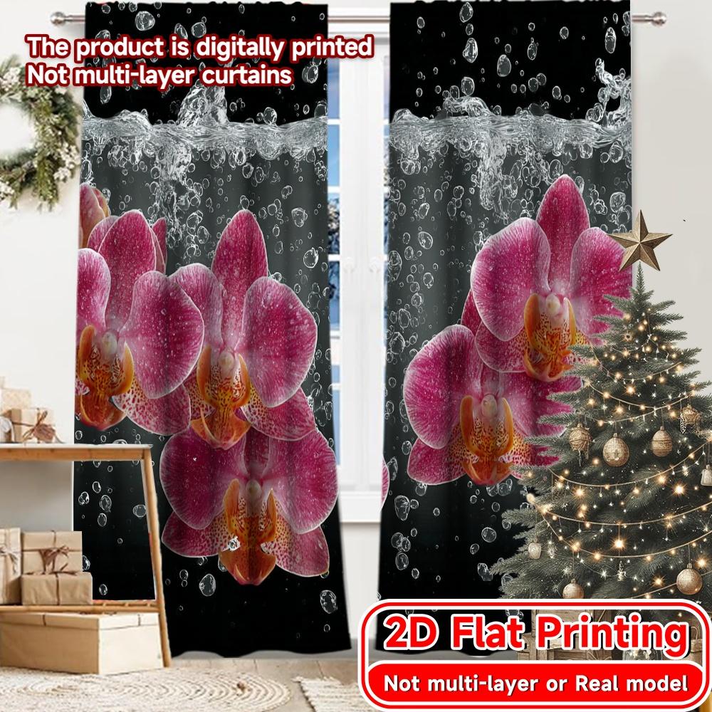 2D FLAT PRINTING 2pcs Curtains (Without Rod) Orchid Blossoms with Water Droplets New year holiday curtains with digital printing 100*130 Rod Pocket 1pcs
2D FLAT PRINTING 2pcs Curtains (Without Rod) Orchid Blossoms with Water Droplets New year holiday curtains with digital printing 100*130 Rod Pocket 1pcs