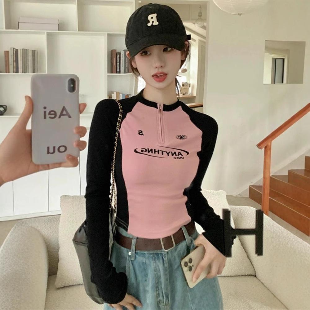 Women s American Style Slimming Zipper T-Shirt: Long Sleeve, Contrast Color, Stand Collar, Spring/Autumn 2XL (recommended 120-135 lbs)
Women s American Style Slimming Zipper T-Shirt: Long Sleeve, Contrast Color, Stand Collar, Spring/Autumn 2XL (recommended 120-135 lbs)