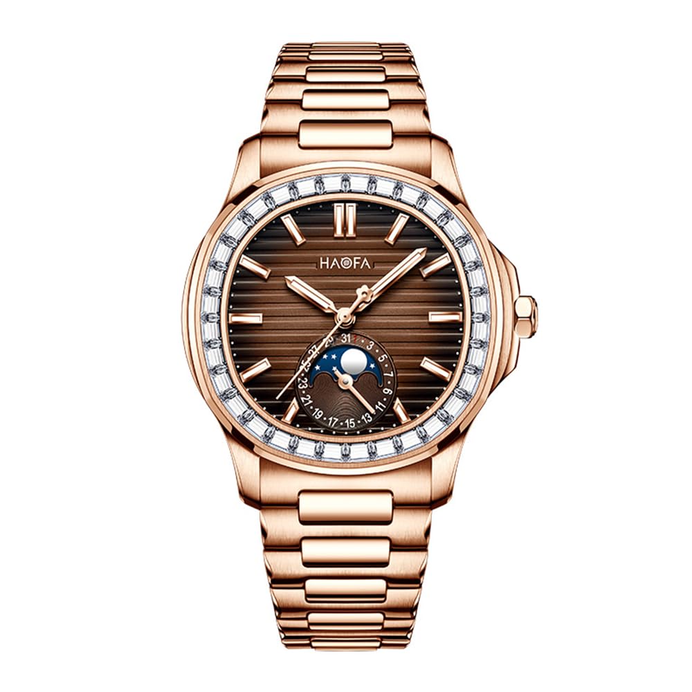HAOFA Watch Automatic Mechanical Watch Moon Phase Diamond Bezel Business Fashion Gift Men s Men s Men s
HAOFA Watch Automatic Mechanical Watch Moon Phase Diamond Bezel Business Fashion Gift Men s Men s Men s