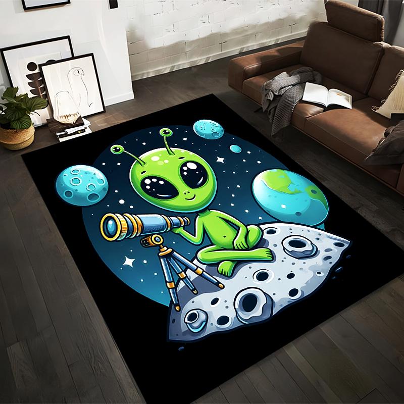 Cute Green Alien Cartoon with Telescope and Space Planets Design Carpet Suitable for use as an anti-slip for living room bedroom sofas 40x60cm( 15x23in )
Cute Green Alien Cartoon with Telescope and Space Planets Design Carpet Suitable for use as an anti-slip for living room bedroom sofas 40x60cm( 15x23in )