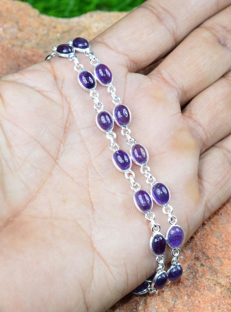 Solid 925 Sterling Silver Double Layer Amethyst Bracelet Tennis Bracelet Charm Jewelry 7 inch
Solid 925 Sterling Silver Double Layer Amethyst Bracelet Tennis Bracelet Charm Jewelry 7 inch