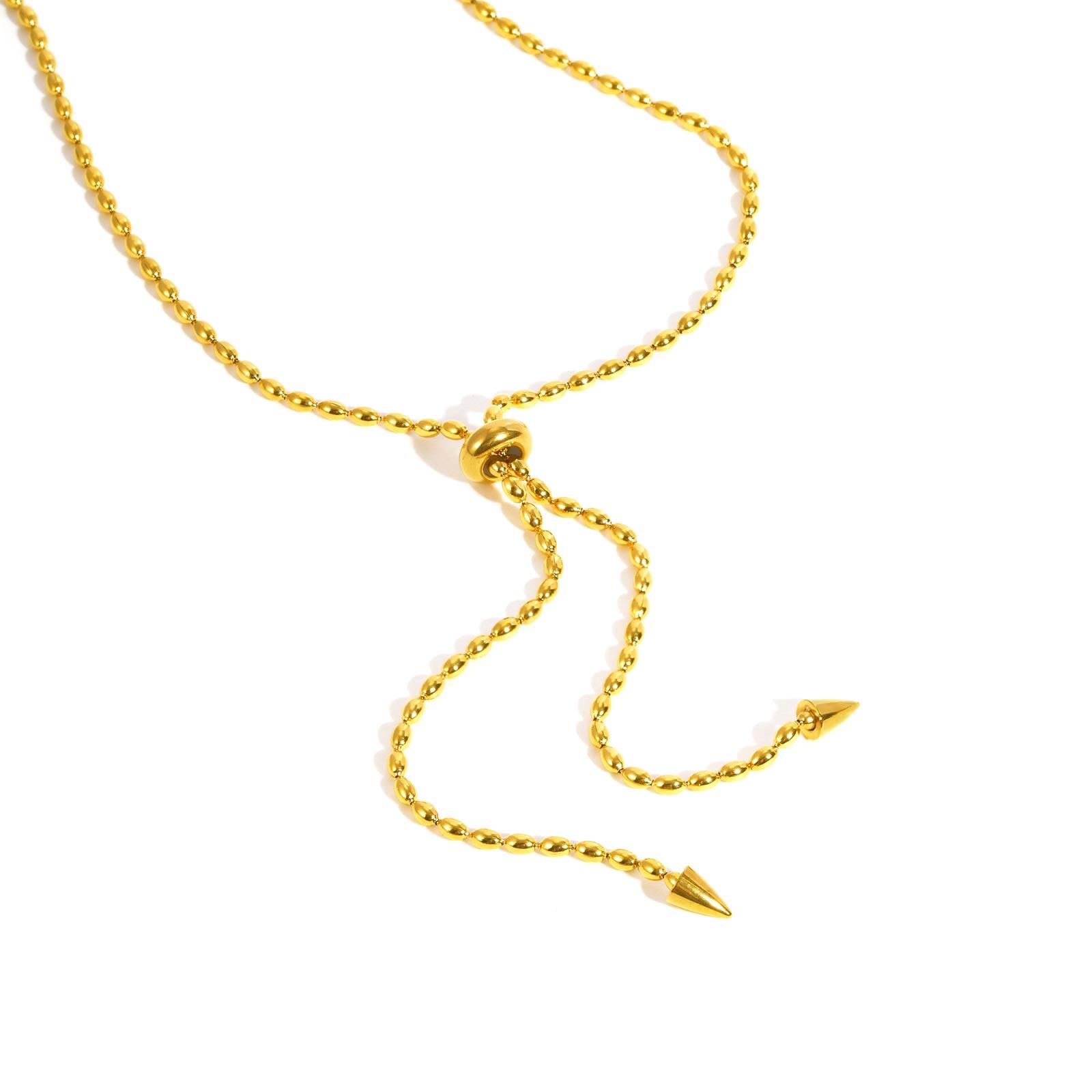 Classic Rice Bead Chain Y-Shaped Necklace for Women,Gold Plated Stainless Steel Adjustable Necklaces,Trendy Jewelry Gifts
Classic Rice Bead Chain Y-Shaped Necklace for Women,Gold Plated Stainless Steel Adjustable Necklaces,Trendy Jewelry Gifts