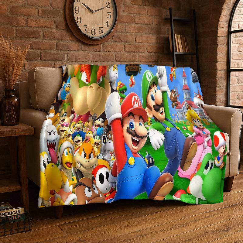 Cartoon M-Mario Bros Game Flannel Blanket Soft Warm Throw Blanket for Bedroom Living Room Bed Travel Camping Picnic Gift Kids 75x90cm
Cartoon M-Mario Bros Game Flannel Blanket Soft Warm Throw Blanket for Bedroom Living Room Bed Travel Camping Picnic Gift Kids 75x90cm