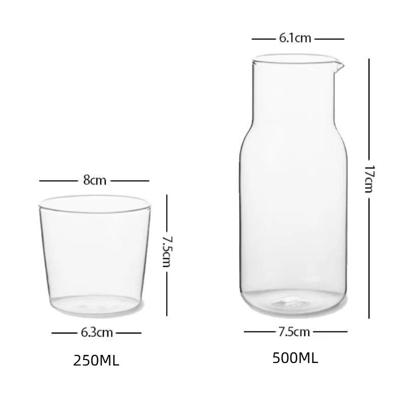 Скандинавская прозрачная стеклянная бутылка для воды с чашками – Жаростойкий набор кувшина для сока для дома или офиса 500ML
Скандинавская прозрачная стеклянная бутылка для воды с чашками – Жаростойкий набор кувшина для сока для дома или офиса 500ML