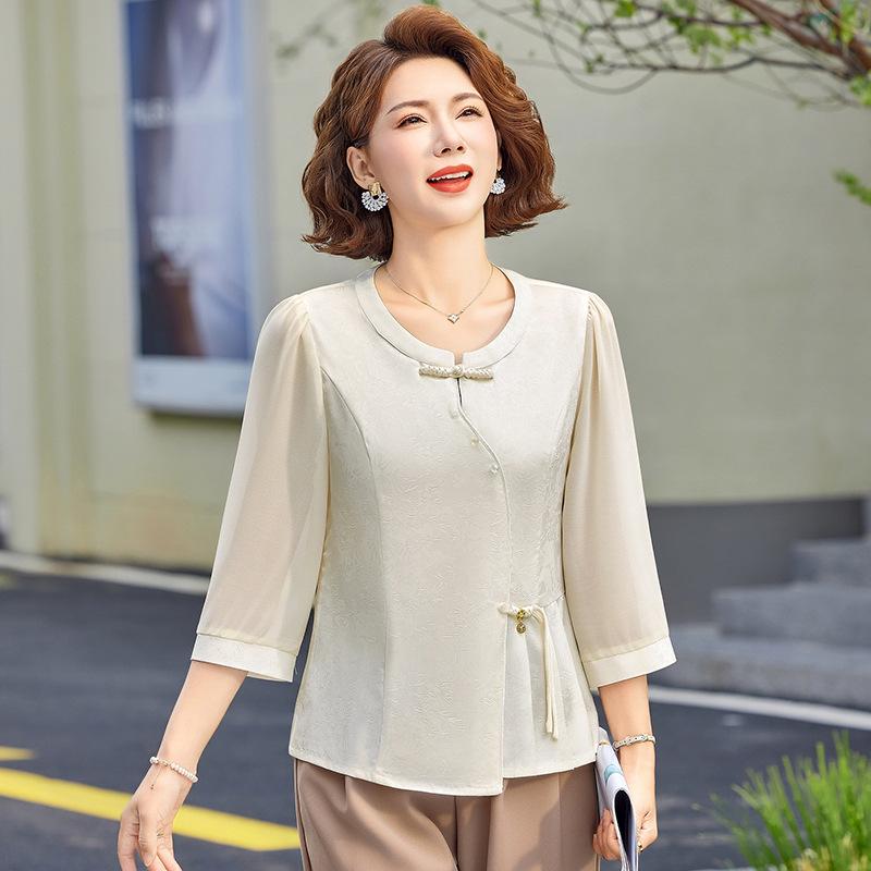 2026 Chic Tummy-Concealing Pullover: Summer National Style Shirt for Middle-Aged and Elderly Women XL (recommended for 90-105 jin)
2026 Chic Tummy-Concealing Pullover: Summer National Style Shirt for Middle-Aged and Elderly Women XL (recommended for 90-105 jin)