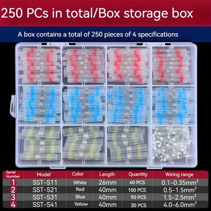 250 PCS/120 PCS Heat Shrinkable Solder Ring Waterproof Wiring Terminal Solder Sleeve Wiring Heat Shrinkable Tube
250 PCS/120 PCS Heat Shrinkable Solder Ring Waterproof Wiring Terminal Solder Sleeve Wiring Heat Shrinkable Tube
