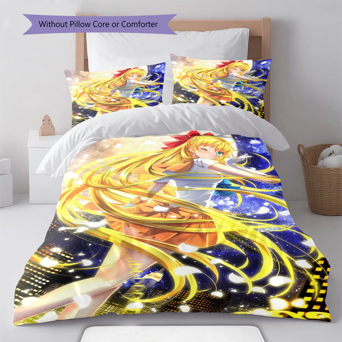 Sailor Moon Cute Cartoon Pose Bedding Set Anime Duvet Cover Polyester Soft Bedroom Linen Set -QJY 135x200cm
Sailor Moon Cute Cartoon Pose Bedding Set Anime Duvet Cover Polyester Soft Bedroom Linen Set -QJY 135x200cm