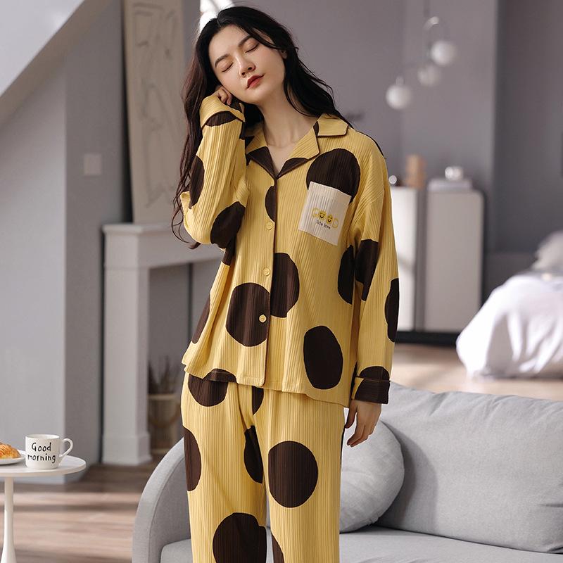 Women s Long Sleeve Cotton Pajama Set - Korean Style Cardigan for Autumn and Spring, Wearable Outside XL
Women s Long Sleeve Cotton Pajama Set - Korean Style Cardigan for Autumn and Spring, Wearable Outside XL