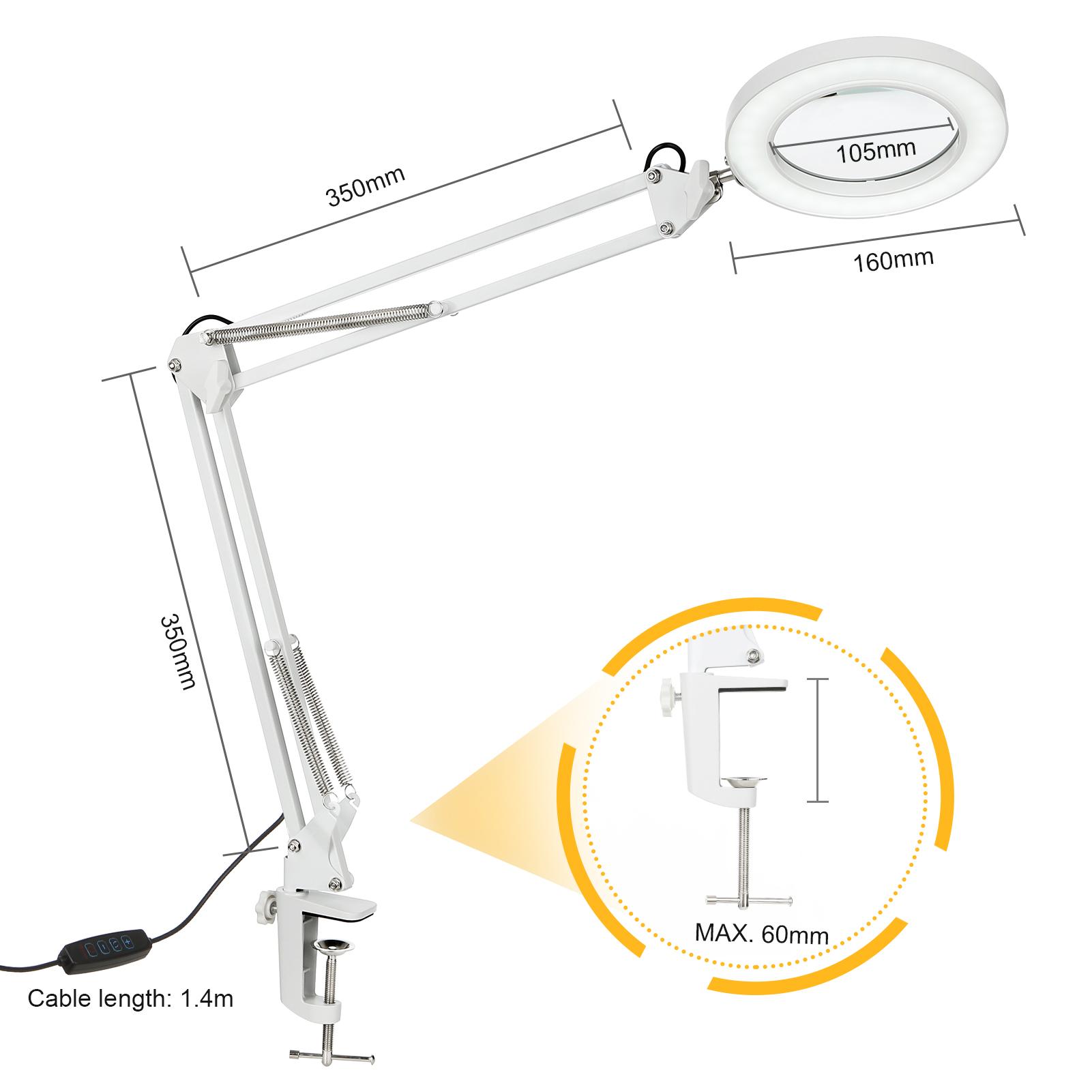 Neoglint Flexible Clamp-on Table Lamp with 8x Magnifier Swing Arm Dimmable LEDs Desk Light 3 Color Modes & 10 Brightness Levels Reading Working Studyi
Neoglint Flexible Clamp-on Table Lamp with 8x Magnifier Swing Arm Dimmable LEDs Desk Light 3 Color Modes & 10 Brightness Levels Reading Working Studyi