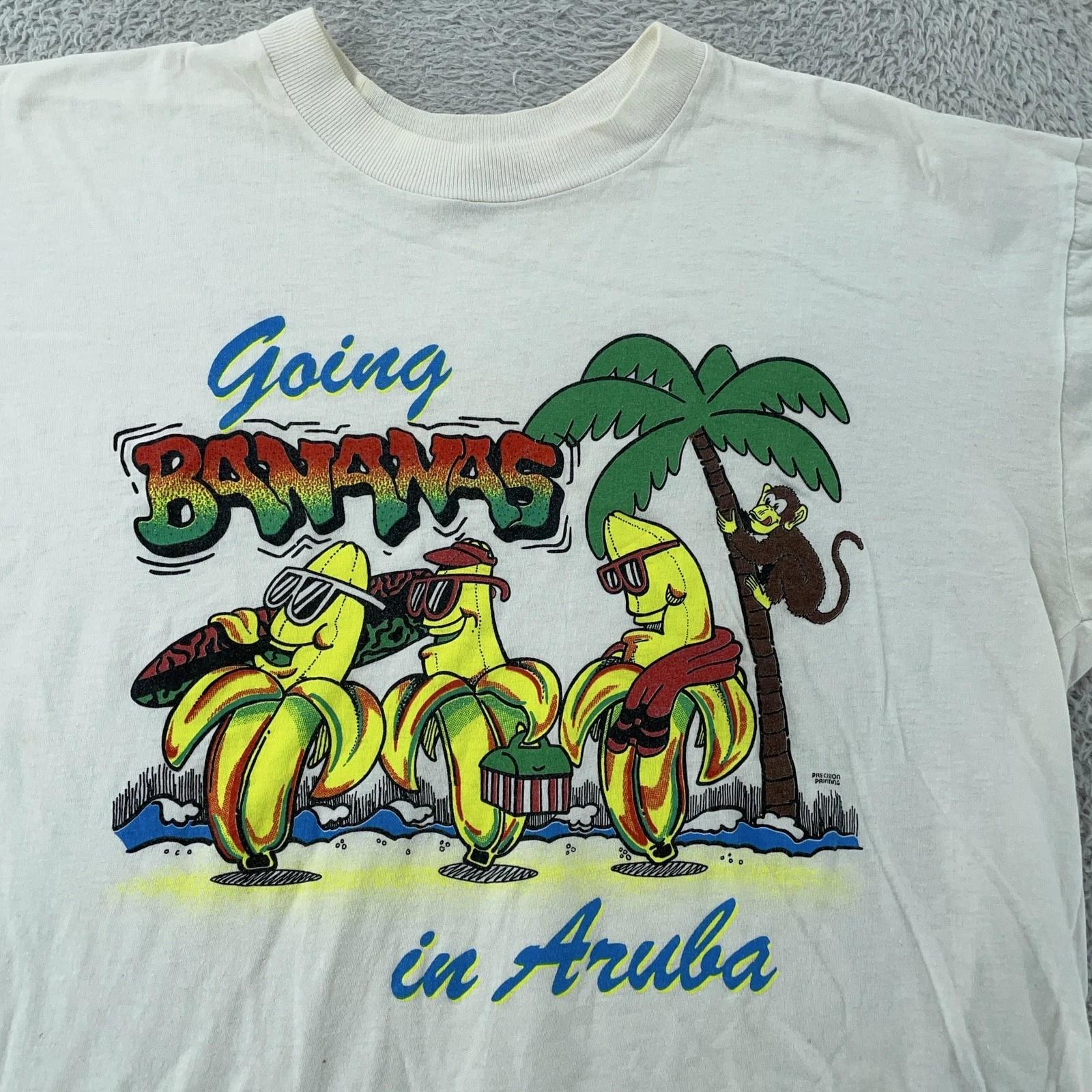 Distressed Vintage Aruba Going Bananas T-Shirt Mens Small Cartoon Beach Surf 90s S
Distressed Vintage Aruba Going Bananas T-Shirt Mens Small Cartoon Beach Surf 90s S