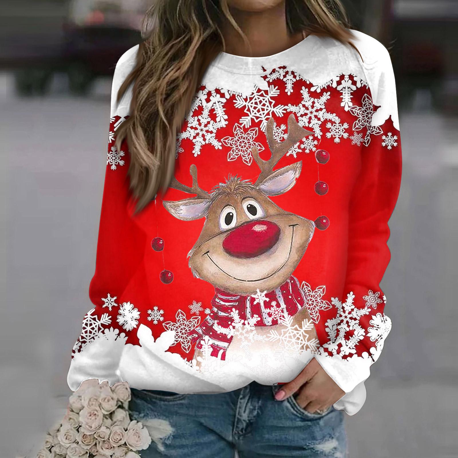 Женские топы с круглым вырезом, хлопковая женская повседневная модная пуловер с длинным рукавом и круглым вырезом с принтом, блузка XL красный
Женские топы с круглым вырезом, хлопковая женская повседневная модная пуловер с длинным рукавом и круглым вырезом с принтом, блузка XL красный