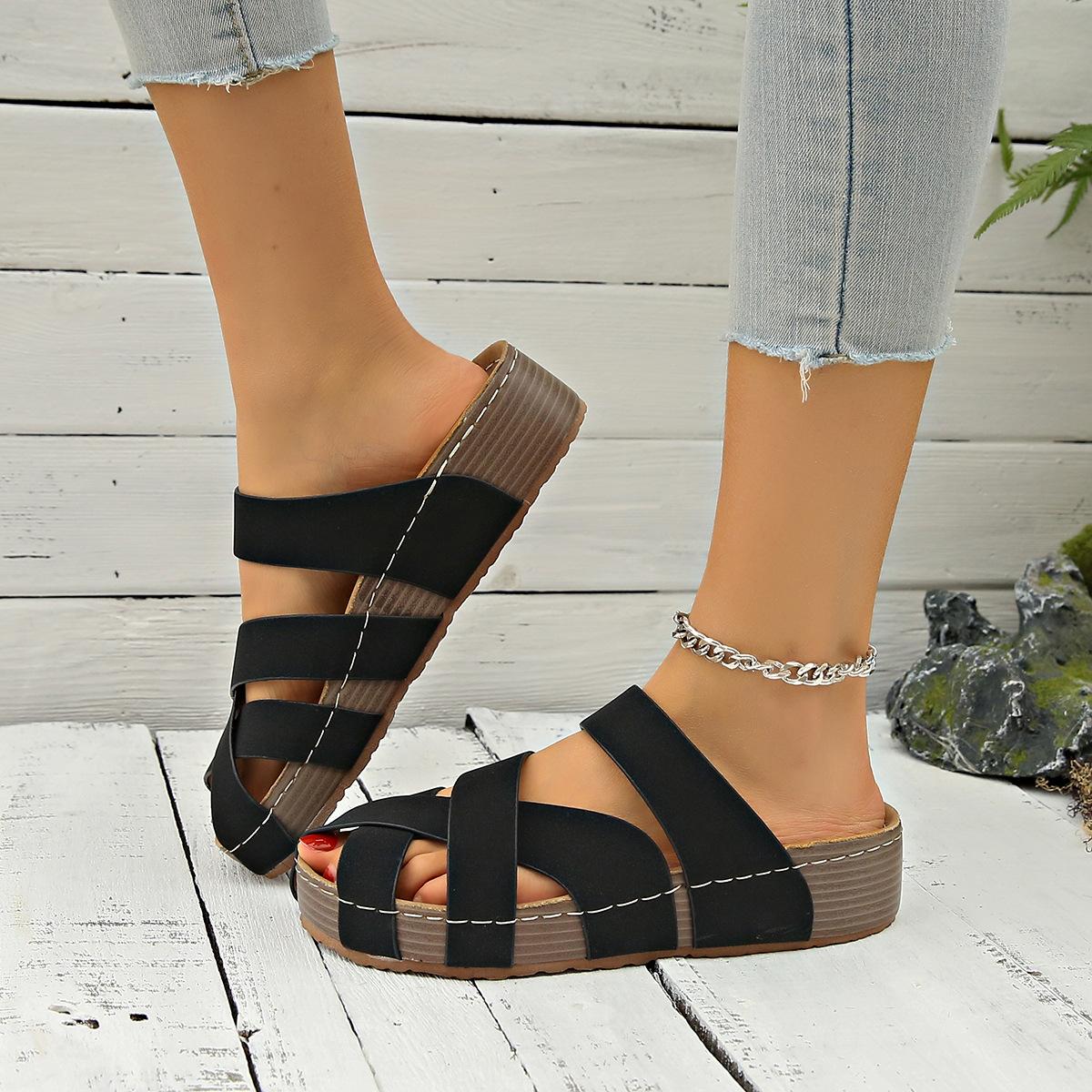 European and American style large size solid color 2025 summer new cross one-word fashion casual women s platform slippers 36 красный
European and American style large size solid color 2025 summer new cross one-word fashion casual women s platform slippers 36 красный