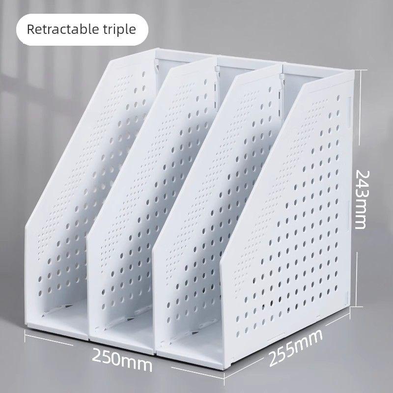 Triple Quadruple Frame File Folder Storage Box Student Telescopic Bookshelf Desk Book Stand Simple Desktop Office Shelf Vertical File Document Rack Triple (Light Gray) - No Buckle
Triple Quadruple Frame File Folder Storage Box Student Telescopic Bookshelf Desk Book Stand Simple Desktop Office Shelf Vertical File Document Rack Triple (Light Gray) - No Buckle