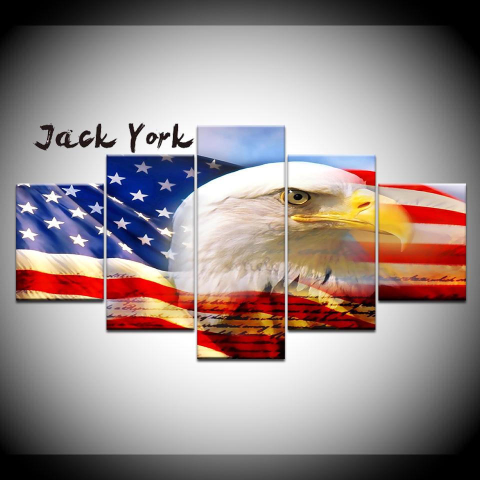 Canvas Painting New USA Flag And Eagle 5 Pieces Wall Art Painting Modular Wallpapers Poster Print for living room Home Decor 20x35 20x45 20x55cm
Canvas Painting New USA Flag And Eagle 5 Pieces Wall Art Painting Modular Wallpapers Poster Print for living room Home Decor 20x35 20x45 20x55cm
