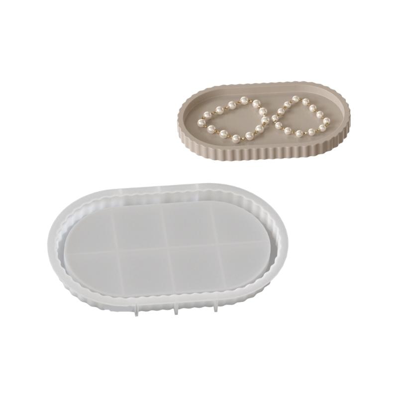 Jewelry Trinkets Storage Tray Mould Practical Oval Striped Silicone Mold For Crafting Individualized Ashtray And Dish
Jewelry Trinkets Storage Tray Mould Practical Oval Striped Silicone Mold For Crafting Individualized Ashtray And Dish