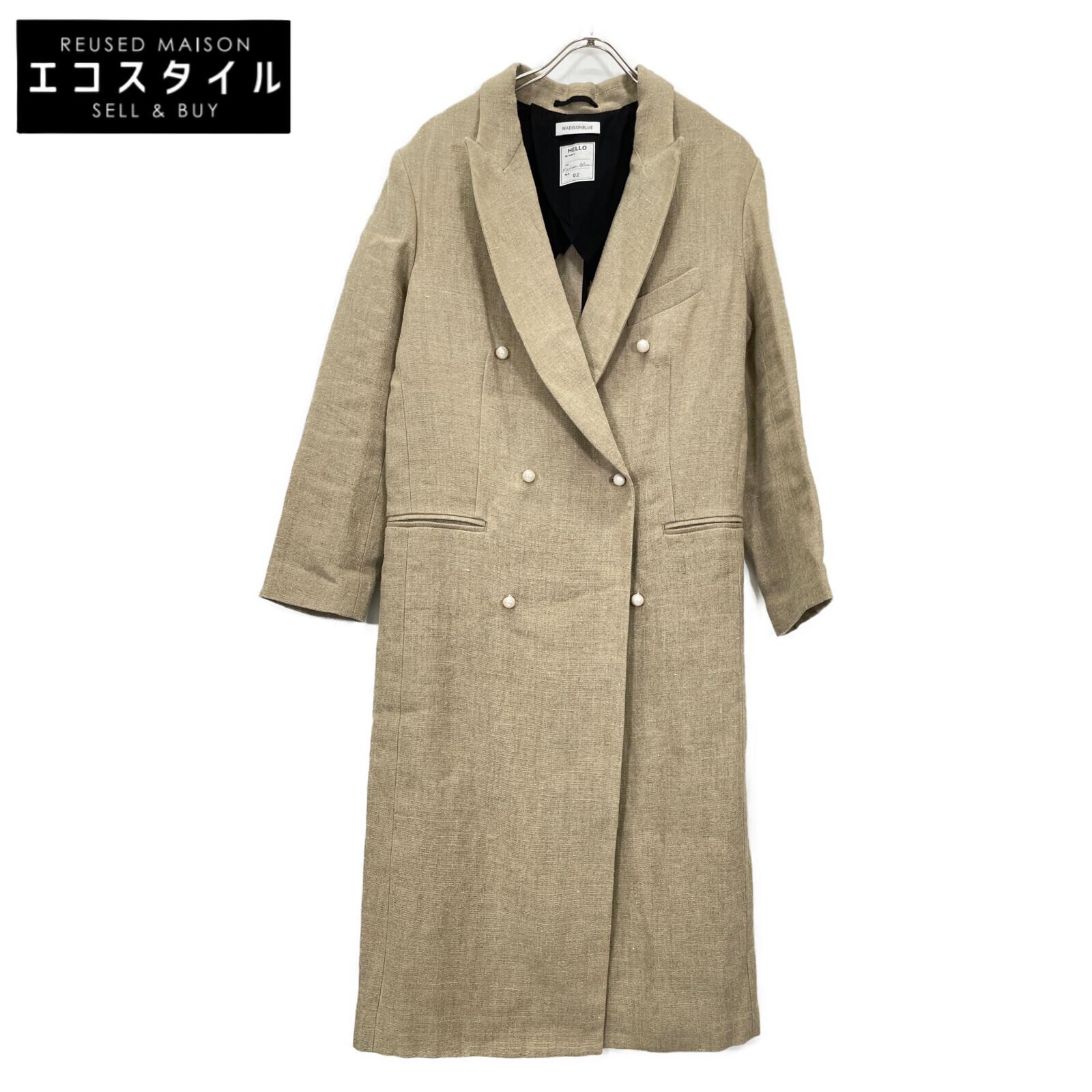MADISON BLUE Beige MB171-2004 Pearl Button Linen Double Chester Long Coat coat O2 beigeUsed
MADISON BLUE Beige MB171-2004 Pearl Button Linen Double Chester Long Coat coat O2 beigeUsed