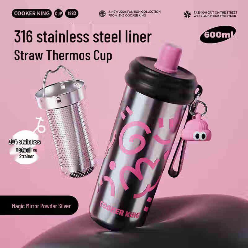 COOKER KING 600ml Insulated Stainless Steel Straw Mug
COOKER KING 600ml Insulated Stainless Steel Straw Mug