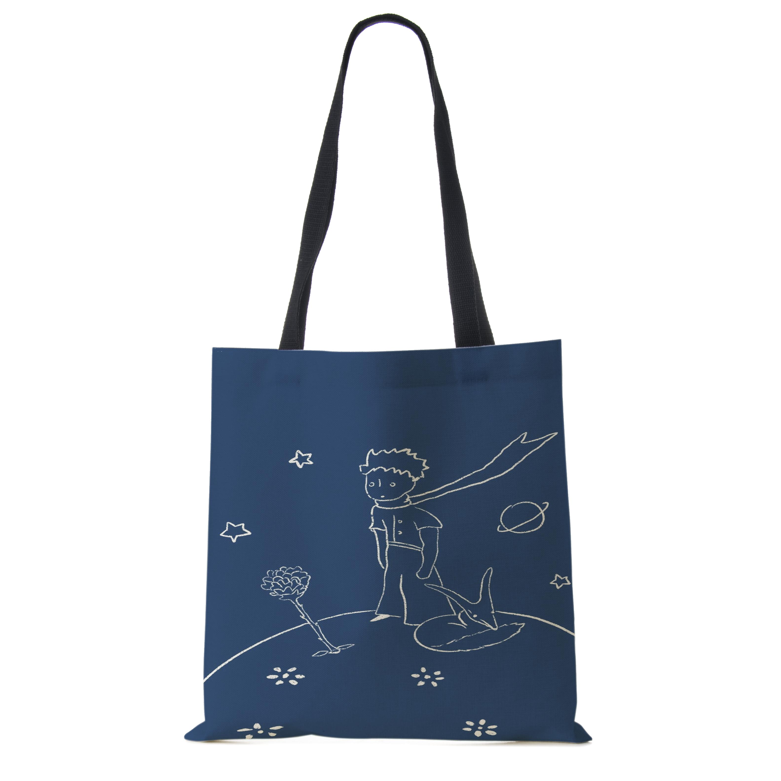 Классический мультфильм Le Petit Prince с принтом лисы и розы, женские сумки, женская повседневная сумка для отдыха, сумка через плечо, эко-сумки для покупок на открытом воздухе
Классический мультфильм Le Petit Prince с принтом лисы и розы, женские сумки, женская повседневная сумка для отдыха, сумка через плечо, эко-сумки для покупок на открытом воздухе