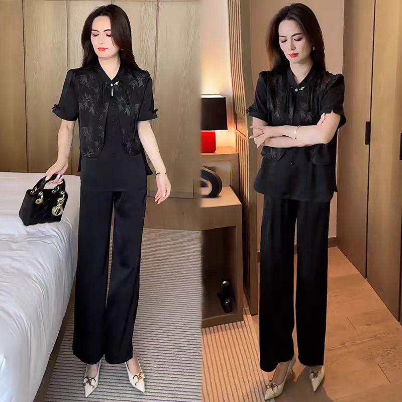 Літній жіночий шикарний костюм-двійка 2025: Сорочка з коротким рукавом та штани широкого крою 4XL (160-180 Jin)
Літній жіночий шикарний костюм-двійка 2025: Сорочка з коротким рукавом та штани широкого крою 4XL (160-180 Jin)