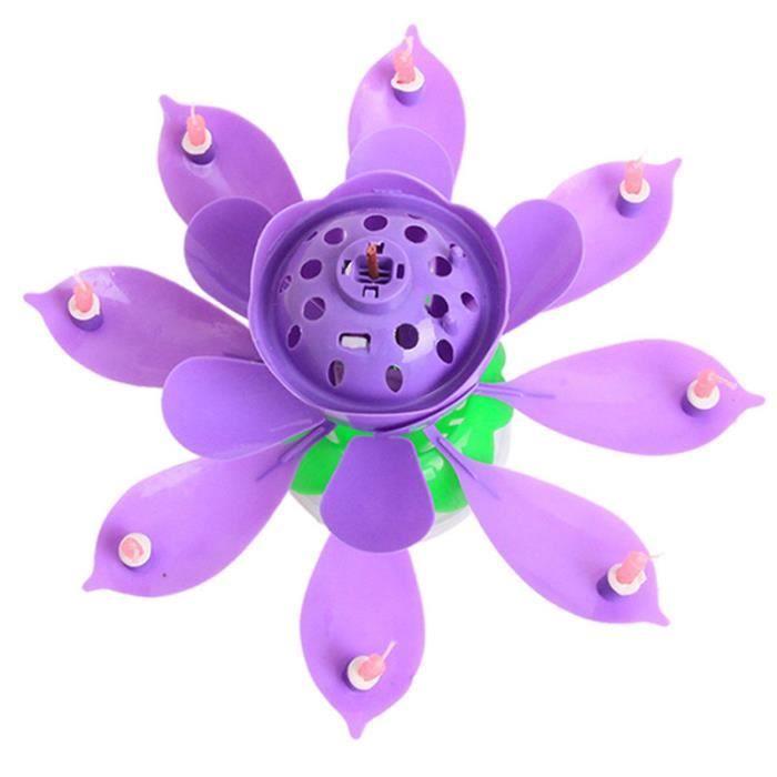 Musical Candle Rotating Lotus Flower Shape Birthday Candle Light - Purple
Musical Candle Rotating Lotus Flower Shape Birthday Candle Light - Purple