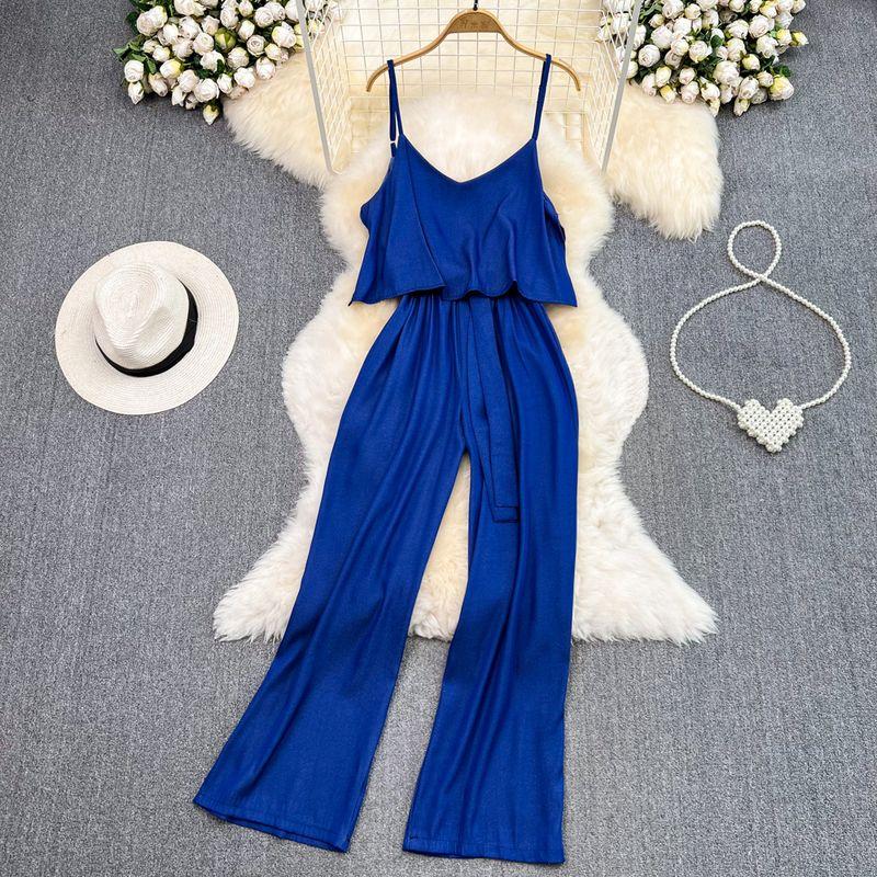 French Style Sexy Ruffles Fashion High Waist Straight-leg Sling Dark Blue One size
French Style Sexy Ruffles Fashion High Waist Straight-leg Sling Dark Blue One size