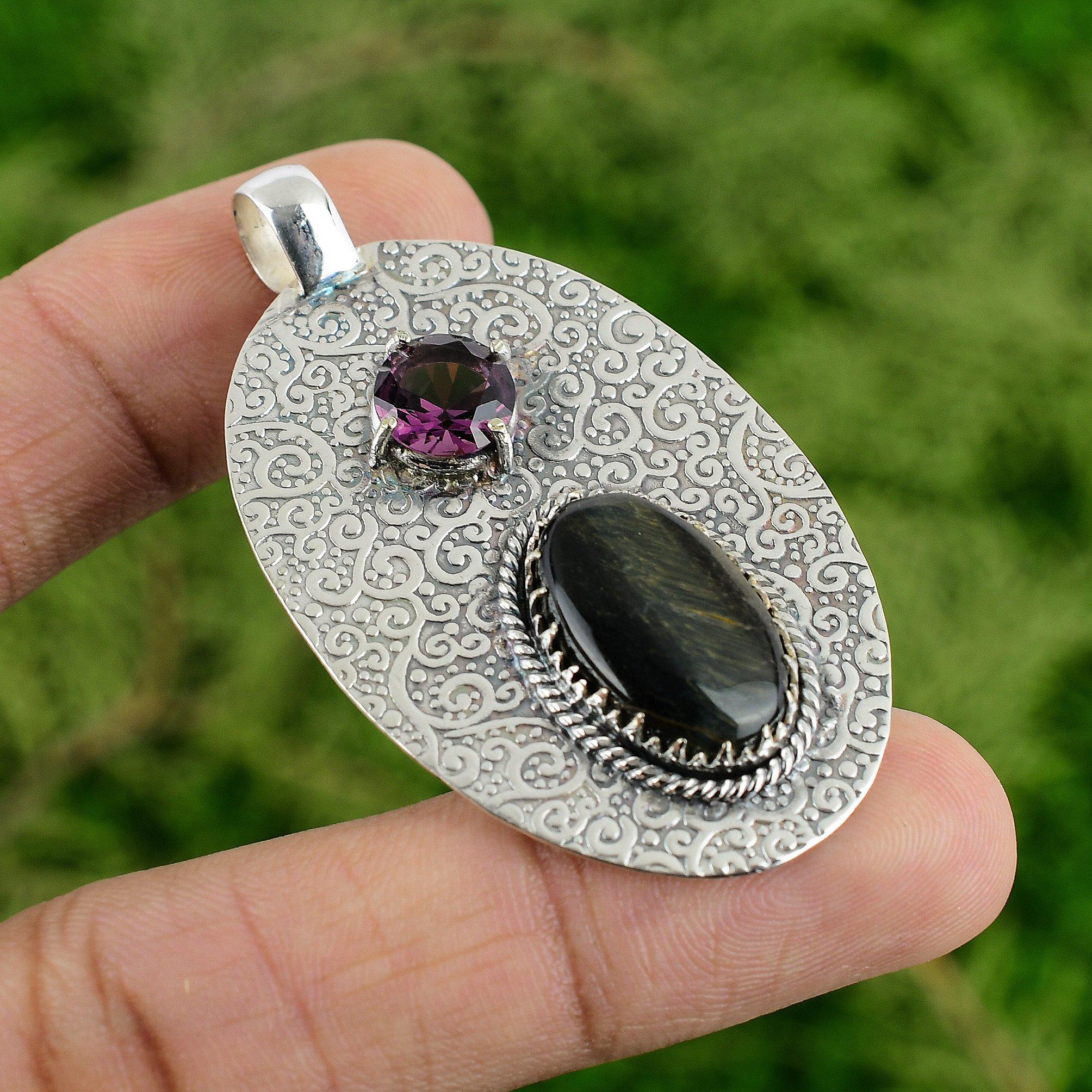 925 Silver Natural Nellite African Amethyst Bezel Daughter Elegant Boho Pendant
925 Silver Natural Nellite African Amethyst Bezel Daughter Elegant Boho Pendant