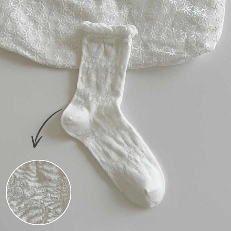 1 Pair Cream Lace Socks Women Bow Jacquard Embroidery Hollow Out Ruffle Mid Calf Socks Spring Summer Aesthetic Socks for Girls One Size
1 Pair Cream Lace Socks Women Bow Jacquard Embroidery Hollow Out Ruffle Mid Calf Socks Spring Summer Aesthetic Socks for Girls One Size